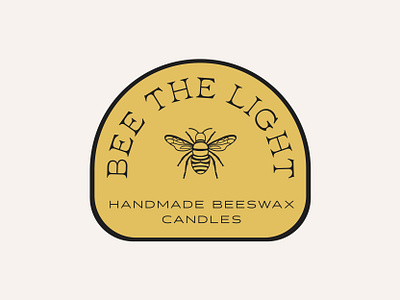 Bee the Light Branding III bee brand branding business candle design graphic design illustration label logo modern secondary logo small business type typography