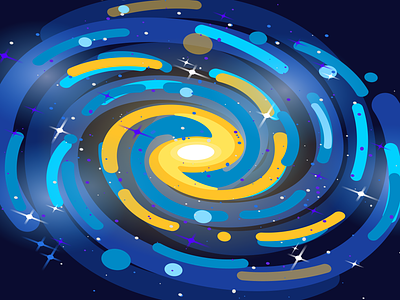 The Milky Way Galaxy Illustration astro astronomical celestial cosmic cosmos darkness design flat galactic galaxy illustration intergalactic milky way observable universe outer space sohan sohanck space stars universe