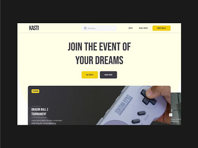 Kasti - Hero Landing Page design event events hero homepage nft productdesign rock ui
