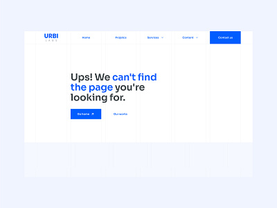 Urbi Labs - 404 Not Found 404 agency design header ui ux white