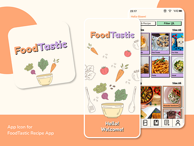 Daily UI Challenge Day 5! App Icon for Recipe App FoodTastic app icon application design cooking uı design cooking web design cooking web page dailyuıchallenge day 5 food app food uı design pet supplies web page recipe app recipe application recipe uı design recipe web design recipe web page uı design uı ux design vintage app vintage recipe vintage recipe uı