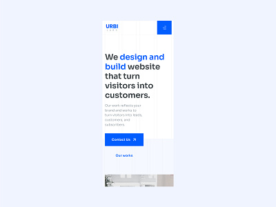 Urbi Labs - Mobile Hero Landing Page agency design homepage mobile ui ux