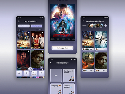 Preview mobile app - watchlist functions app design figma mobile movie ui ux design watchlist