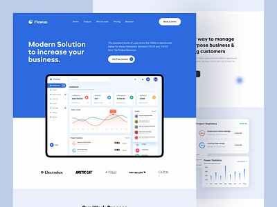 SaaS Landing Page crm design falconthought landing for saas landing page landing page design saas app saas website software landing page ui ux website website for saas