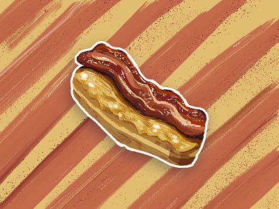 Maple Bacon Bar bacon bacon donut breakfast donut design digital paint donut graphic design illustration photoshop playoff sticker stickermule