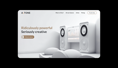 A.Tone Landing page | Audio editing software ai design design contest landing page midjourney ui uiux user interface