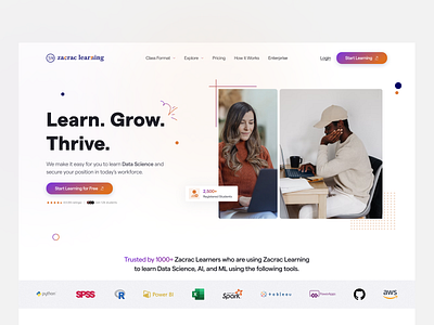 Zacrac Learning Landing Page Design branding design ui ux