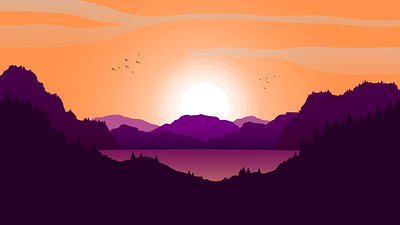 Purple lake graphic design illustration illustrator vector