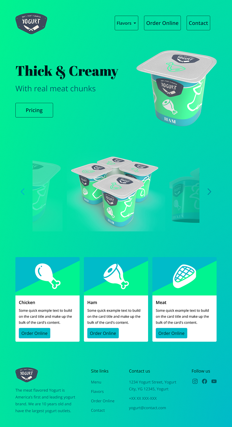 site for a yogurt brand by Isabelle Rodrigues on Dribbble