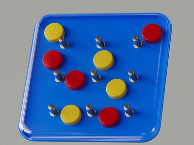 Connect Four 3d animation blue c4d design graphic design motion graphics red yellow