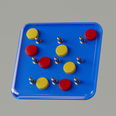 Connect Four 3d animation blue c4d design graphic design motion graphics red yellow