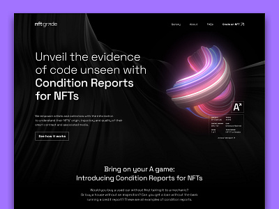 NFTGrade wordmark + website branding logo nft nftgrade startup web design wordmark
