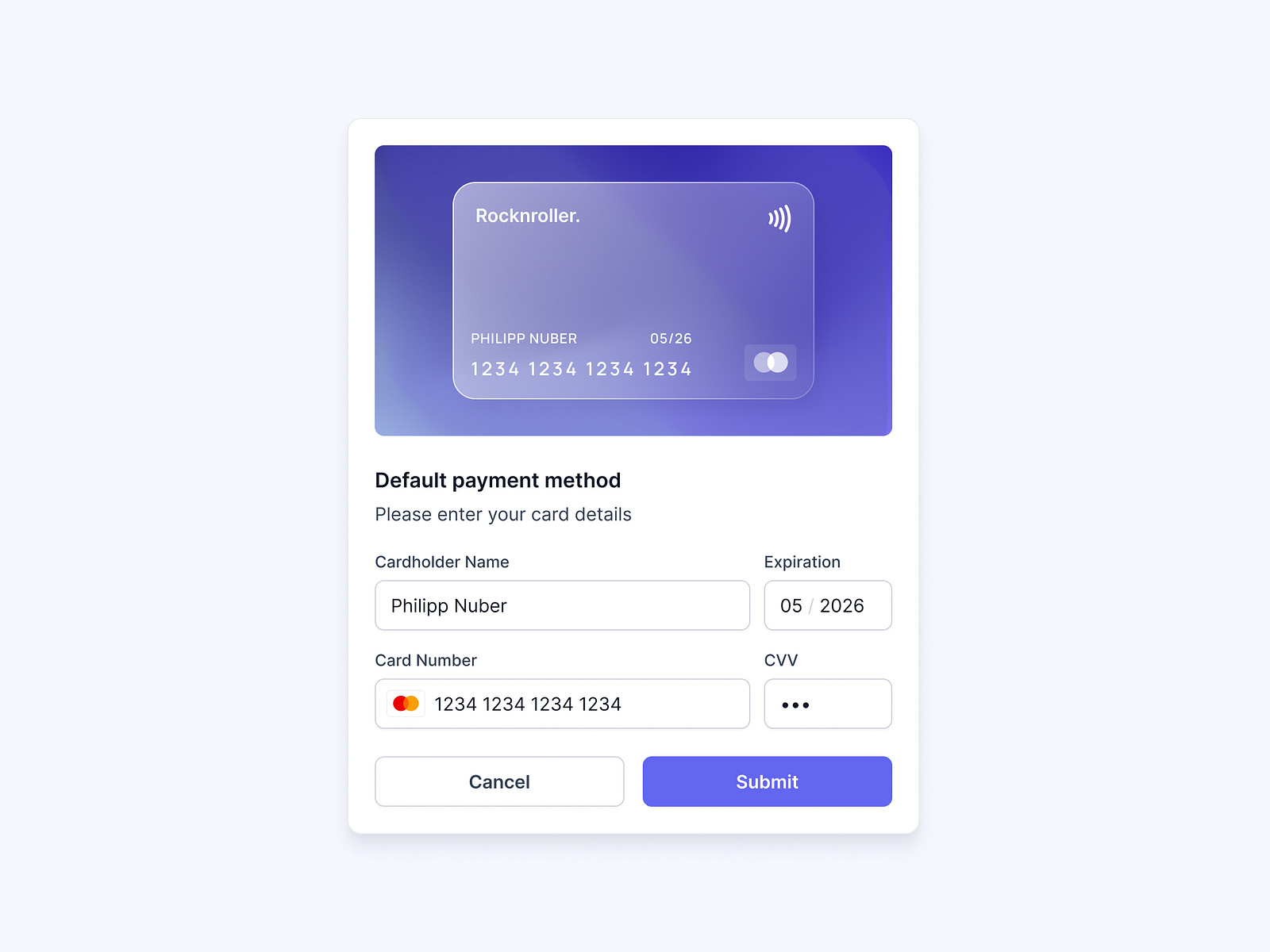 Default Payment Method — Rocknroller UI by Philipp Nuber on Dribbble