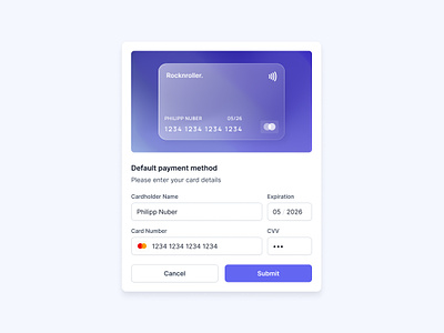 Default Payment Method — Rocknroller UI app app design form payment payment method ui ui design user interface ux ux design web design