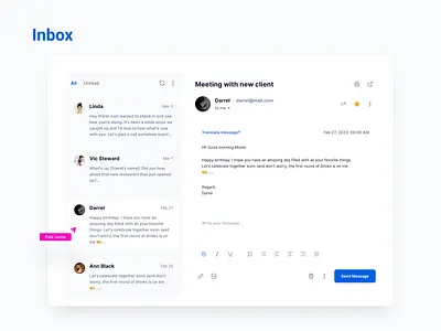 Inbox form | UX address book appdesign chat compose message creative design design chat inbox inbox form mail service message savina designer savina product designer savina ux researcher ui uidesign user interface ux uxdesign website