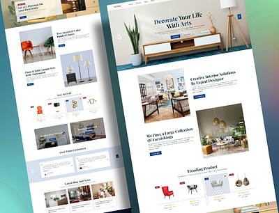 Interio - Home Decor Website landing Page Exploration branding design ecommerce furniture design graphic design home decor home furniture home interior interior design landing page logo product design trendy design typography ui uiux uxdesign vector web design website