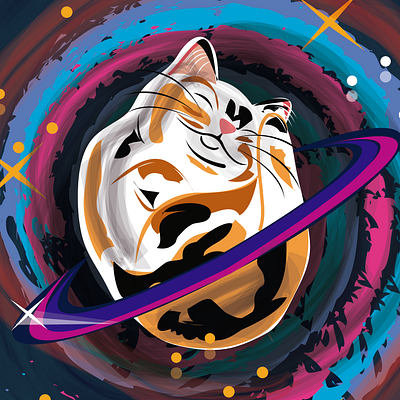 Space Cat artist branding cat design graphic design illustration illustration art logo vector