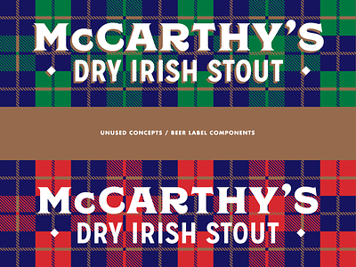 McCarthy's - Dry Irish Stout - Unused Label Components 49thstate alaska anchorage beer design irish stout mccarthy plaid screamin yeti