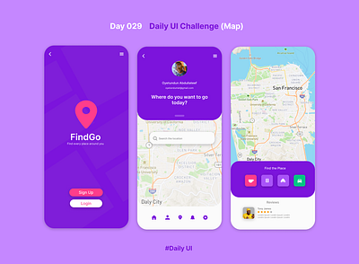 Day 029 Dily UI Challenge (Map) app design produc ui ux