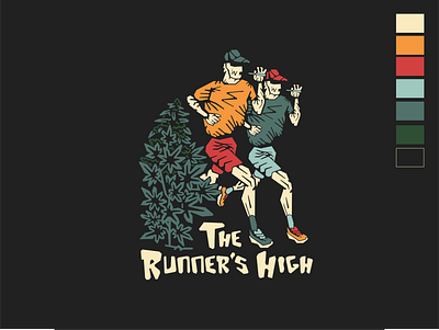 The Runners High athleticillustration cbd cbdrunning fitnessart fitnesstee healthylifestyle marijuana runnershigh runnerslife runnigillustration running runningculture tshirtdesign weed