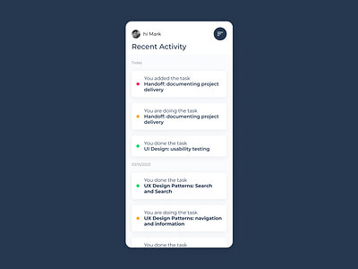 #DailyUI - #047- Activity Feed dailyui design ui ux