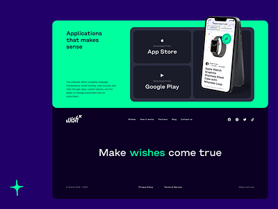 WishX.me – Footer app card color desktop ecommerce emotion footer mobile page product saas ui
