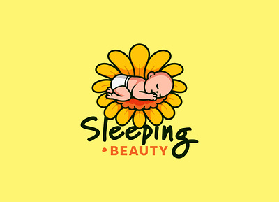 Sleeping baby cartoon cute mascot character logo design baby branding cartoon character child cute design diaper flower illustration kid logo mascot pillow plant sleep sleeping vector