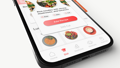 Wellness App Screen Design app screen design diet exercise figma food healthy meditate mobile mobile app ui user interface wellness