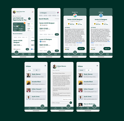 Job Searching App app design job finder ui ux