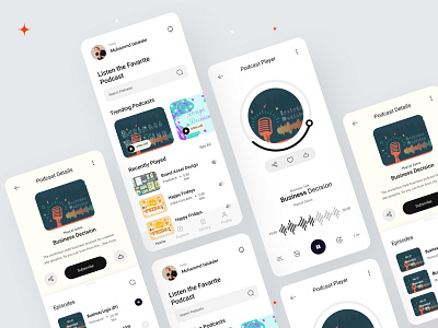 Podcast's - Podcast Mobile App appui branding concept conversation design figma figmadesign graphic design iphone iso mobile app screen mobile design mobileapps music player photoshop podcast podcastapps ui ux uxpodcast