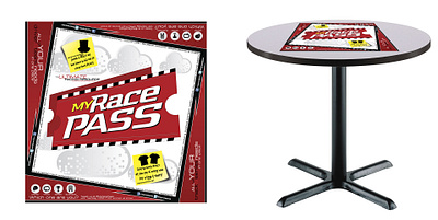 MyRacePass PRI Table Toppers branding design print design