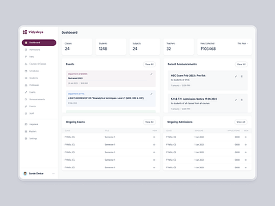 Dashboard calendar dashboard dashboard design design edtech education minimal minimal design product design settings side nav statistics tables ui ui design