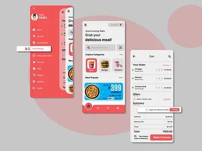 Food app product design ui uiux design