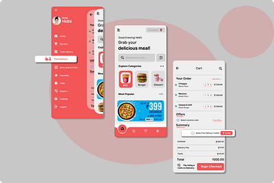 Food app product design ui uiux design