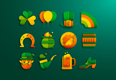 Saint Patrick's Day 3D Icons 3d 3d icon affinity designer graphic design illustration saint patrick s day