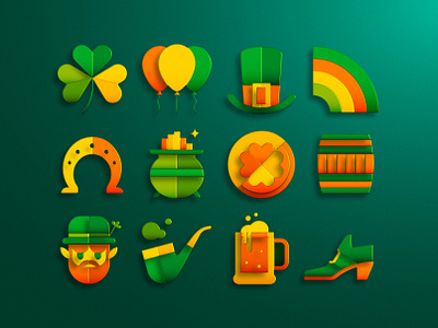 Saint Patrick's Day 3D Icons 3d 3d icon affinity designer graphic design illustration saint patrick s day