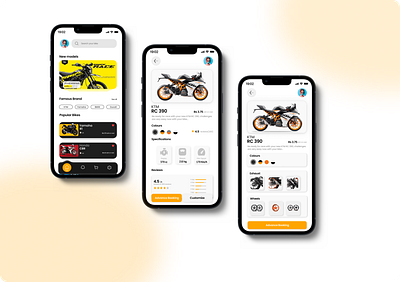 Motorcycle app product design ui design uiux design