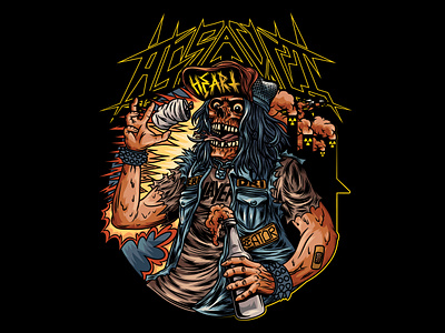 Thrash Metal Skull Illustration illustration