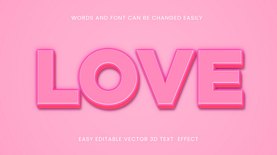 Love 3d editable text effect 3d 3d letters 3d love effect illustration love text