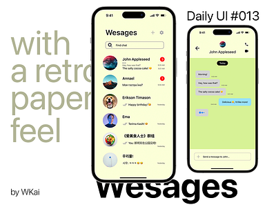 Daily UI :: #013. Direct Messaging app UI. app dailyui ui ux