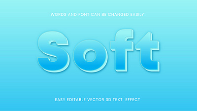 Soft 3d editable text effect word