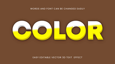 Color 3d text effect design alphabet color color text word