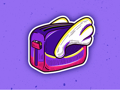 Rad Flying Toaster 80s 90s color colorful design flying toaster graphic design illustration illustrator rad retro illustration toaster vector