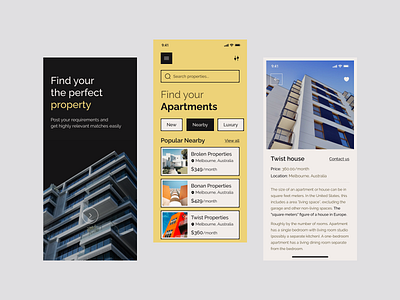 Property App agency android apartment app buy house ios mobile mobile app property real estate rent sell ui ui design ui kit uiux user interface