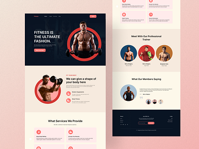 Fitness Landing Page UI bodybuilding creative landing crossfit daily ui design fitness fitness landing fitnessclub gym health landing page muscle training ui ui design uiux web design website weightloss workout