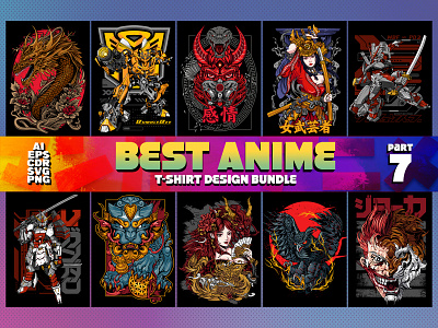Best Anime T-shirt Design Bundle part 7 manga bundle