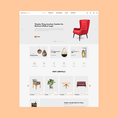 Furniture E-Commerce Website Design branding design figma graphic design ui uiux ux webdesign