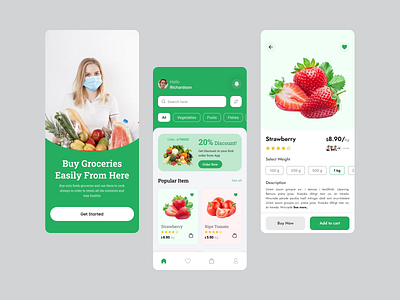 Groceries- E-Commerce Mobile App branding design graphic design illustration landing page mobile app product app ui ux