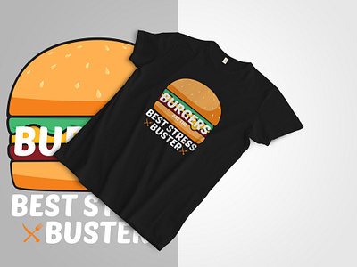 Burger Illustration T-shirt Design apparel artwork burger burger illustration clothing custom t shirt fashion fast food foods graphic illustration print street food t shirt tee template typography vector