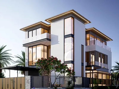 Modern Bungalow Render 3d 3d building 3d render 3d visualization architecture building bungalow cgi dream home elevation exterior exterior design facade home house design house render minimalist photoreal villa villa design